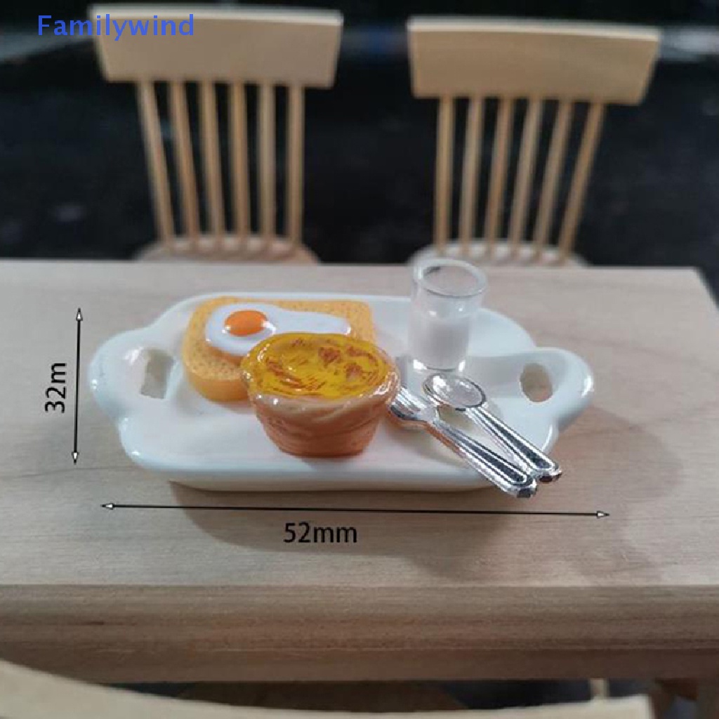 Bộ Mô Hình Bữa Sáng + Khay Đựng Thức Ăn Tỷ Lệ 1: 12 Độc Đáo Trang Trí Nhà Búp Bê