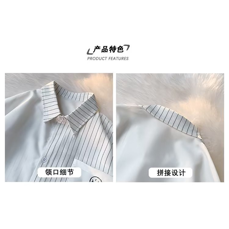 Áo Sơ Mi Tay Dài Dáng Rộng In Chữ Phong Cách Nhật Bản Thời Trang Mùa Hè 2023 Cho Nam