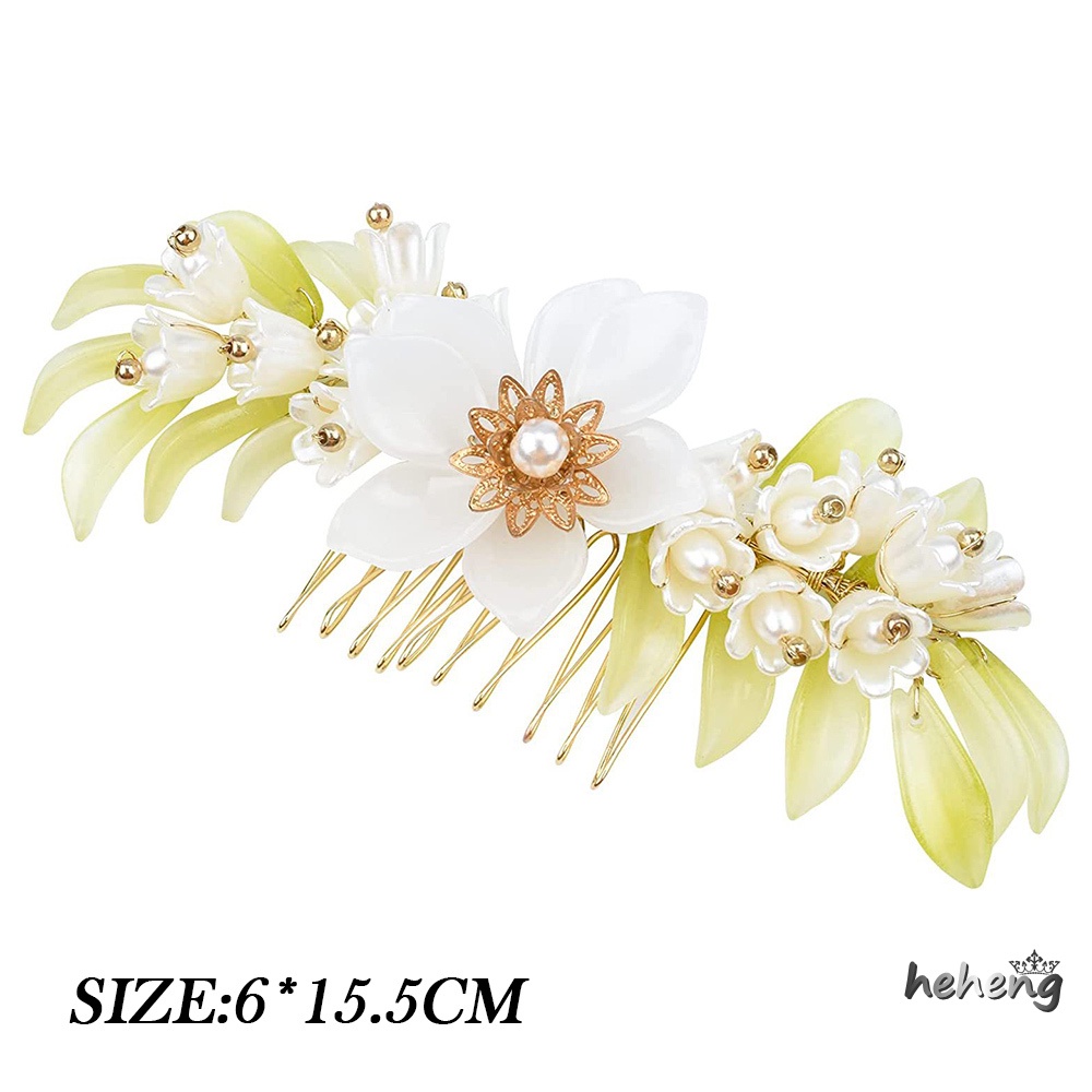 Băng Đô Cài Tóc Hình Lá Đính Ngọc Trai Nhân Tạo Cao Cấp Làm Quà Tặng Tuyệt Vời Cho Bạn Gái