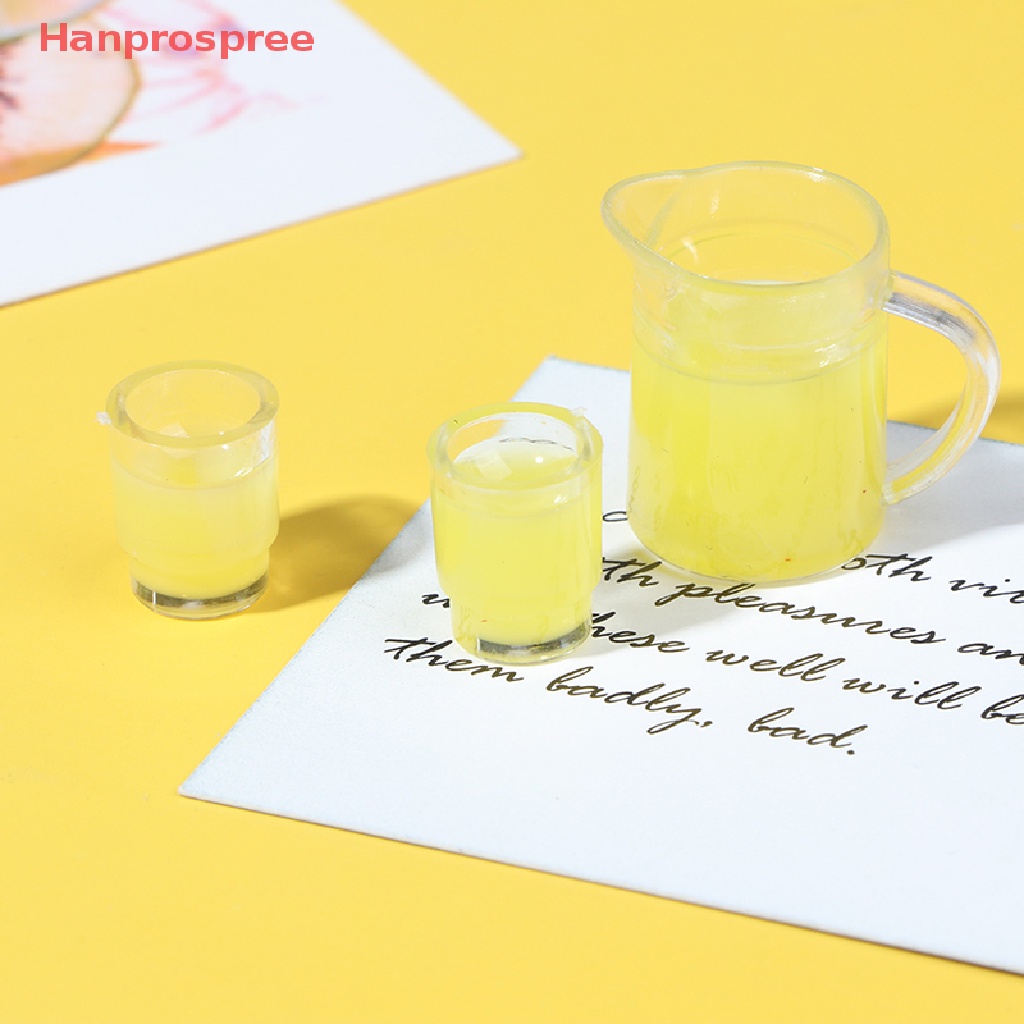 Bộ 3 Chai Nước Ép Trái Cây + 2 Ly Mini Tỉ Lệ 1: 12 Trang Trí Nhà Búp Bê