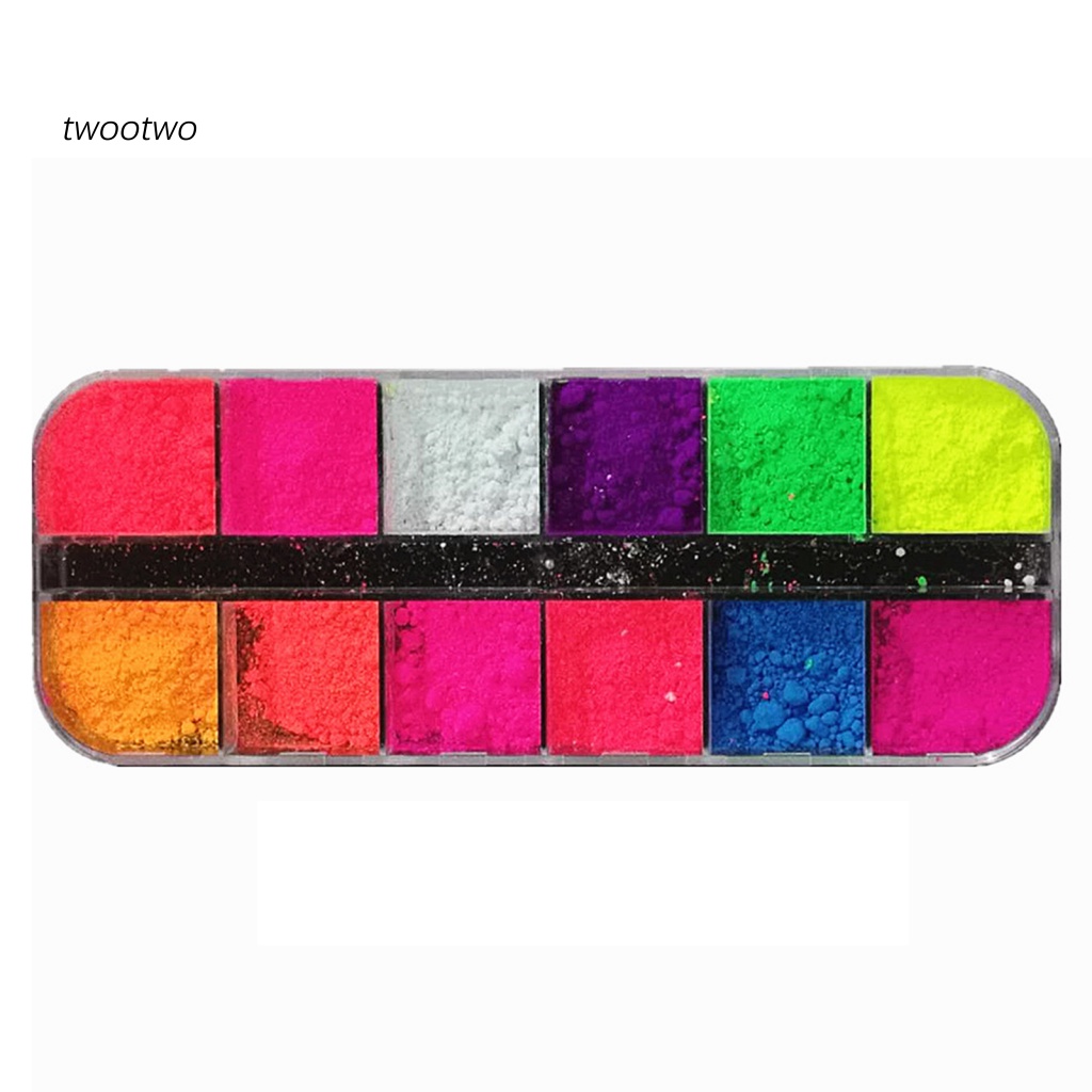 1 Hộp Phấn Mắt Dạ Quang 12 Màu Sắc Tùy Chọn Trang Điểm Không Phai Màu Dành Cho Bạn Gái