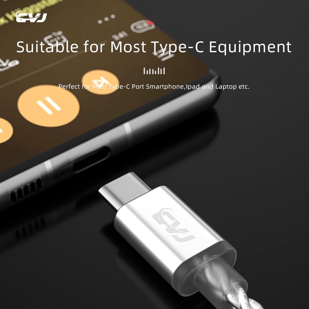 Dây Cáp Nâng Cấp Âm Thanh CVJ-V5 TYPEC DAC HD-Dic Kèm Micro MMCX / 0.75 / 0.78 Cho KZ TRN CCA CSK