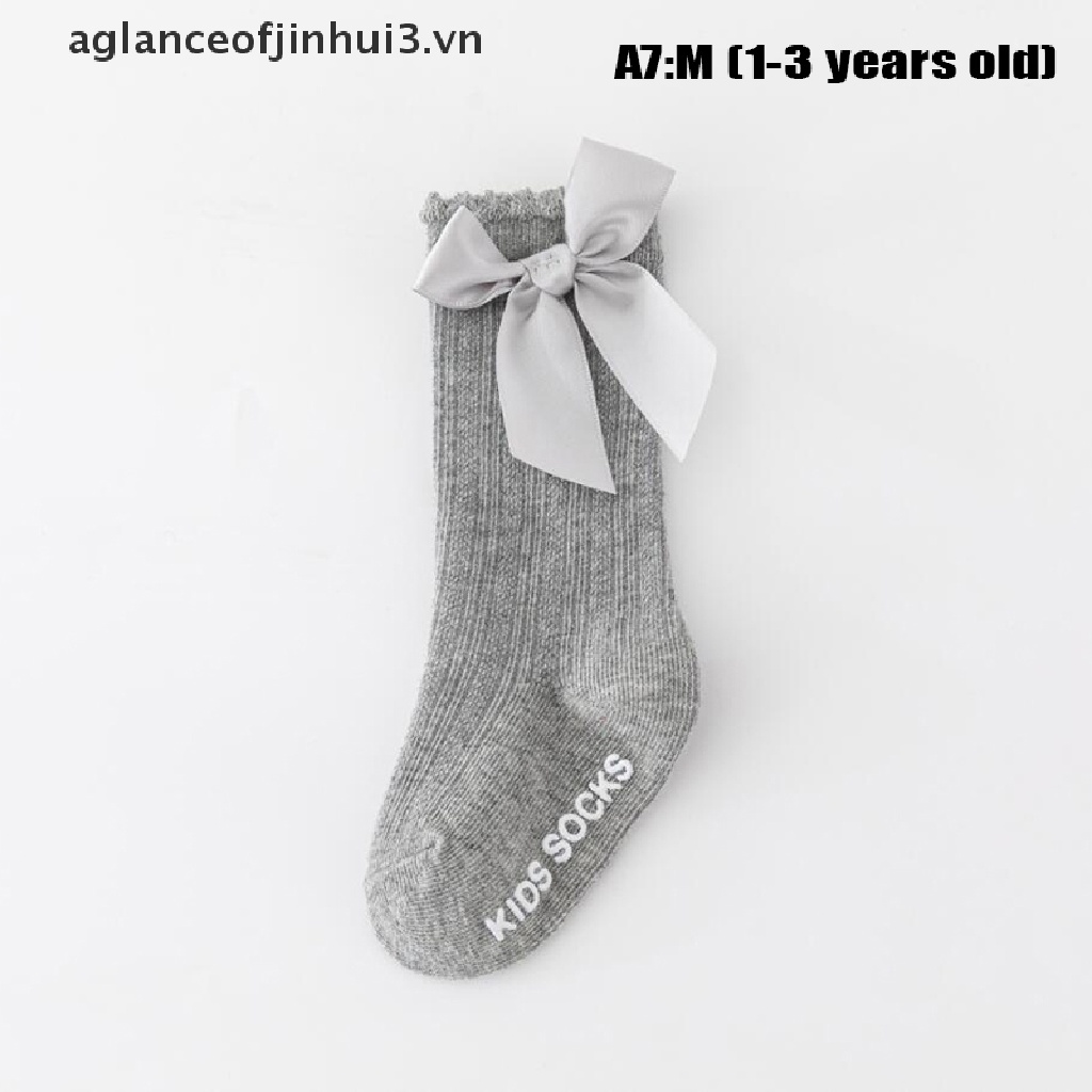 Tất Cotton Mềm Mại Dày Dặn Cổ Cao Qua Gối Thời Trang Mùa Đông Dành Cho Bé