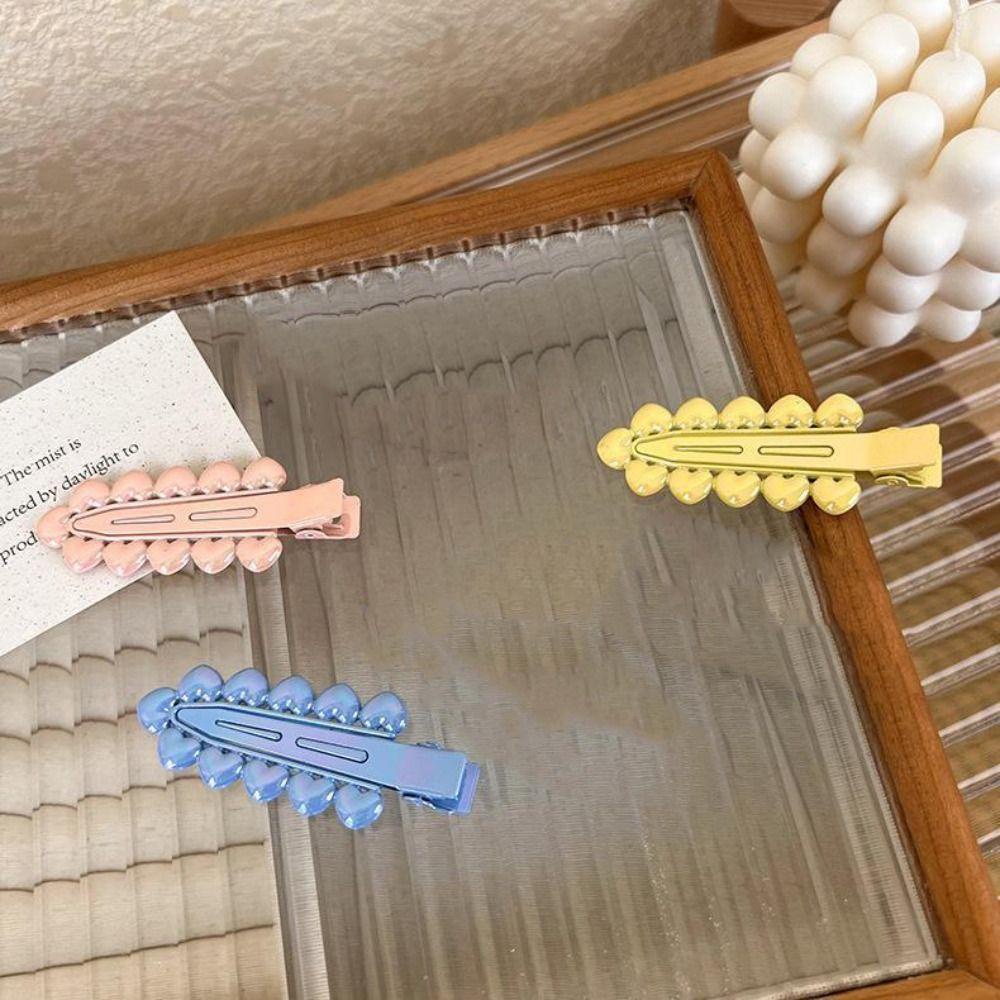 Kẹp Tóc Kim Loại Hình Trái Tim 26 Màu Sắc Kẹo Ngọt
