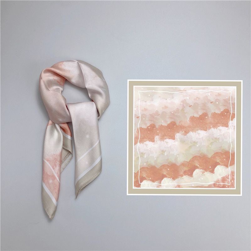 Set 50 Khăn Quàng Cổ Hình Vuông Ngắn Bằng Lụa Thiết Kế Đơn Giản