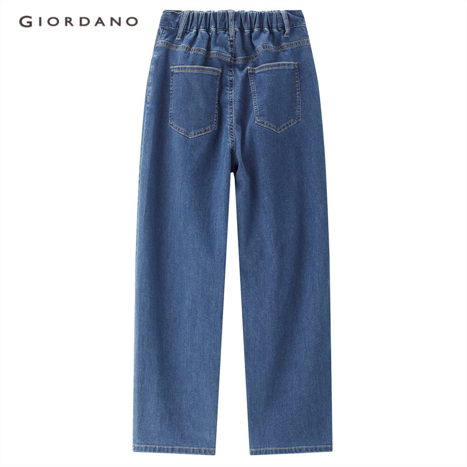 Quần denim GIORDANO 18423001 phối túi lưng co giãn vừa thời trang cho nữ