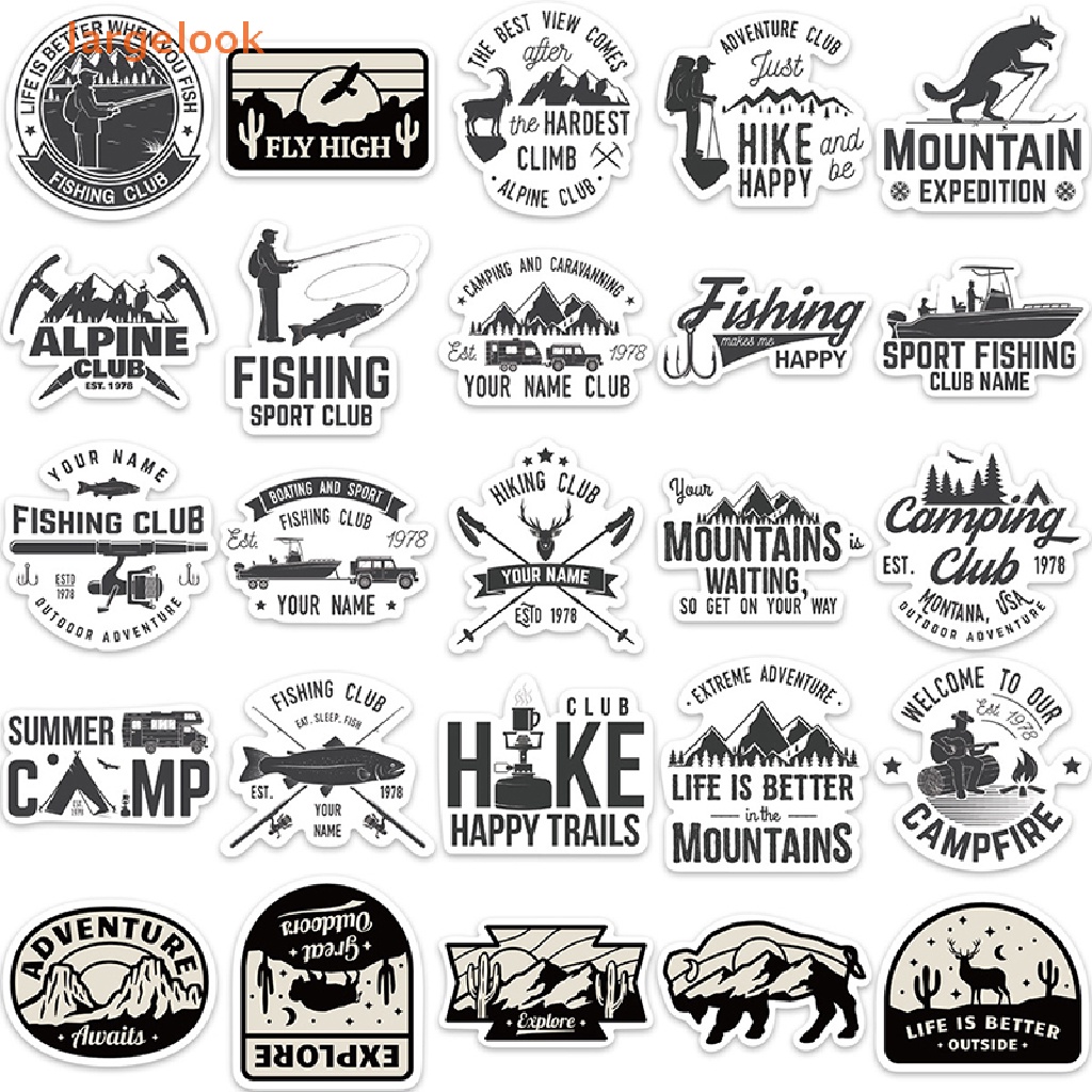 Bộ 56 Miếng Dán Họa Tiết Graffiti Hoạt Hình Màu Trắng Đen Trang Trí Xe Hơi / Vali / Laptop DIY