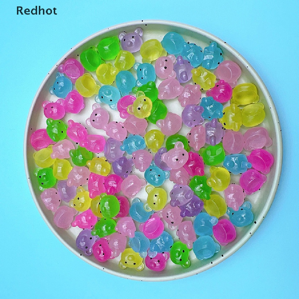 Bộ 5 Tượng Gấu Hoạt Hình Bằng Nhựa Resin Phát Sáng Dễ Thương Trang Trí Tiểu Cảnh