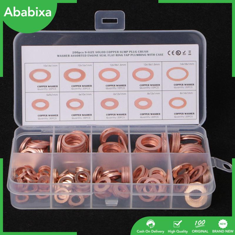 Set 200 Vòng Đệm Bằng Đồng Nhiều Kích Cỡ