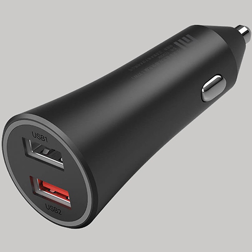 Tẩu sạc nhanh 2 cổng cho điện thoại trên Ô tô/Xe hơi XIAOMI Mi 37W Dual-Port Car Charger Black GDS4147GL - Hàng Chính Hã