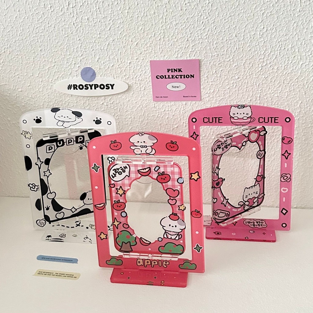 Peach Original Graffiti style sugar puppy kitten cartoon rotating card sleeve album DIY Desktop Decoration Star card