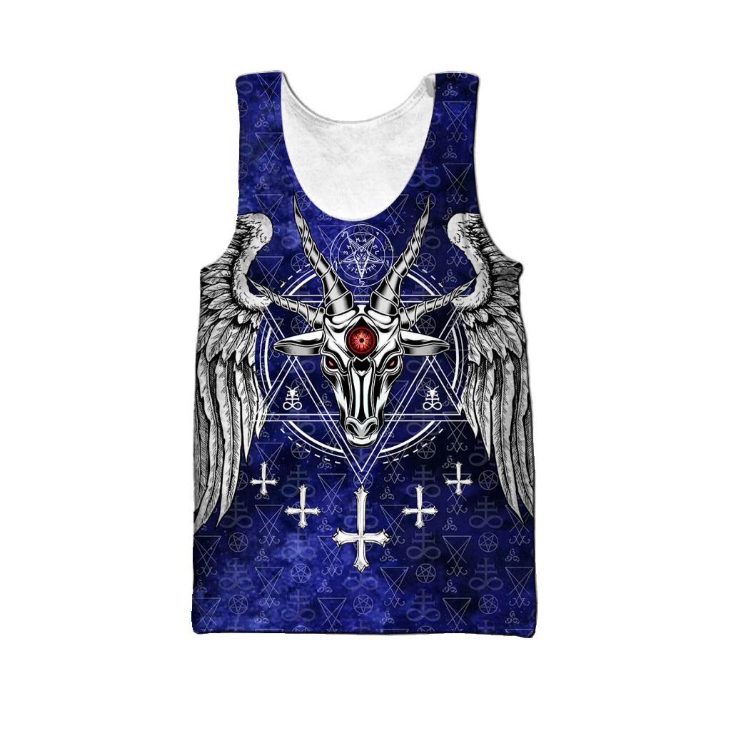 Áo Thun Ba Lỗ Thoáng Khí In Hình Đầu Lâu Xăm Quỷ Satan Devil 3D Thời Trang Mùa Hè Harajuku 2023 Dành Cho Nam