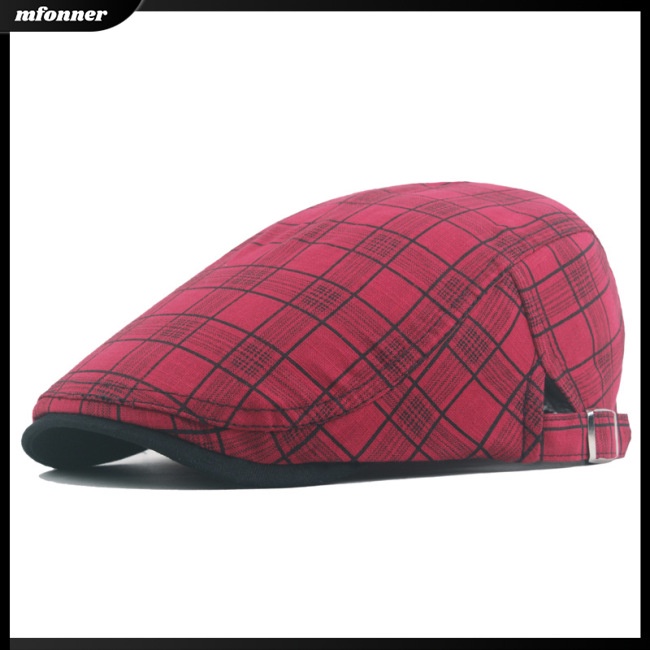 Mũ Beret Họa Tiết Sọc Caro Nhiều Màu Sắc Thoáng Khí Thời Trang Cho Nam