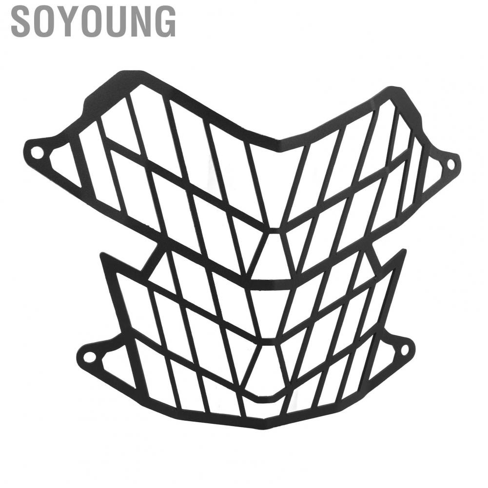 Soyoung Headlamp Guard Motorcycle Headlight Grille Stylish Look Carbon Steel for TENERE700 2019 Onwards