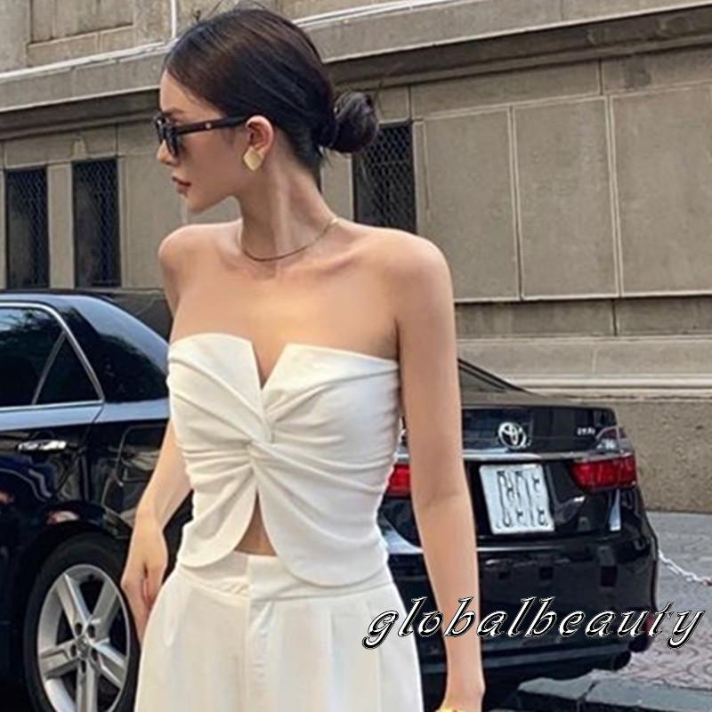 Áo Ống Màu Trơn Cổ Chữ V Hở Lưng Gợi Cảm Cho Nữ