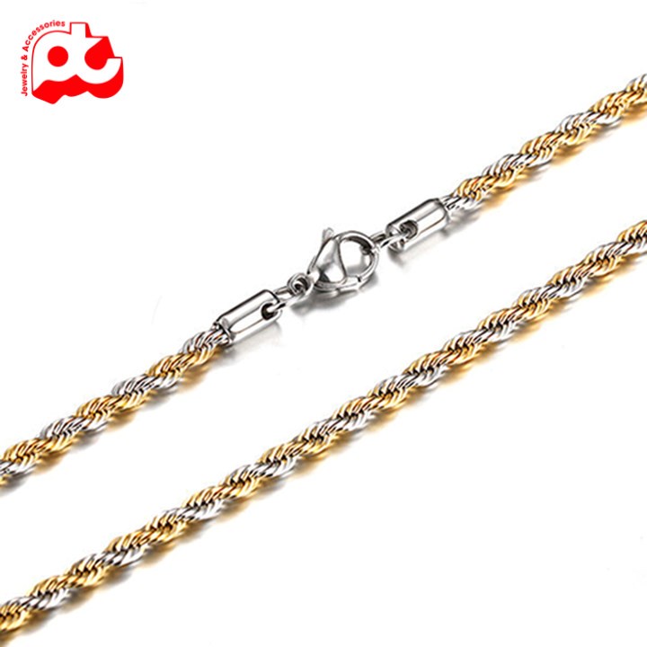 Dây chuyền xoắn nam buộc tàu titan cao cấp đẹp titan thép không gỉ ahihi.official PTDCNA07
