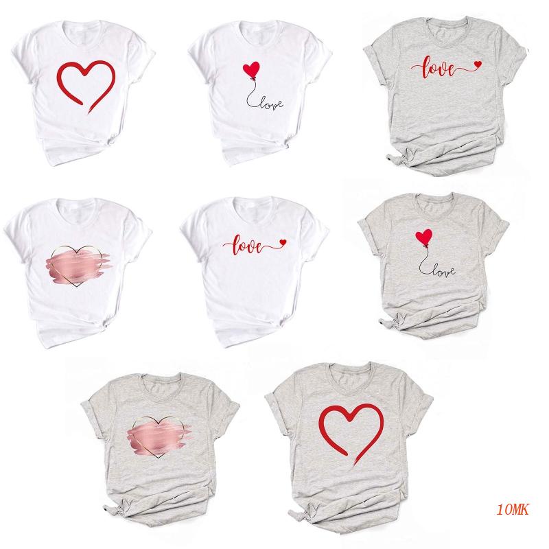 Xiangbao Áo Thun Tay Ngắn Cổ Tròn In Hình Trái Tim Họa Tiết Da Báo Ngọt Ngào Đơn Giản Thời Trang Mùa Hè Cho
