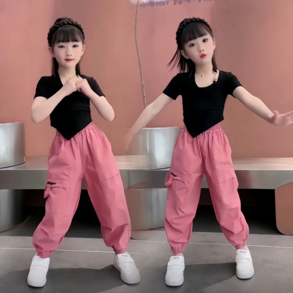 Bộ Áo Thun + Quần Dài Thể Thao Phong Cách Thời Trang Mùa Hè Mới Dành Cho Bé Gái 3-5 - 8-10 - 12-13 Tuổi/049