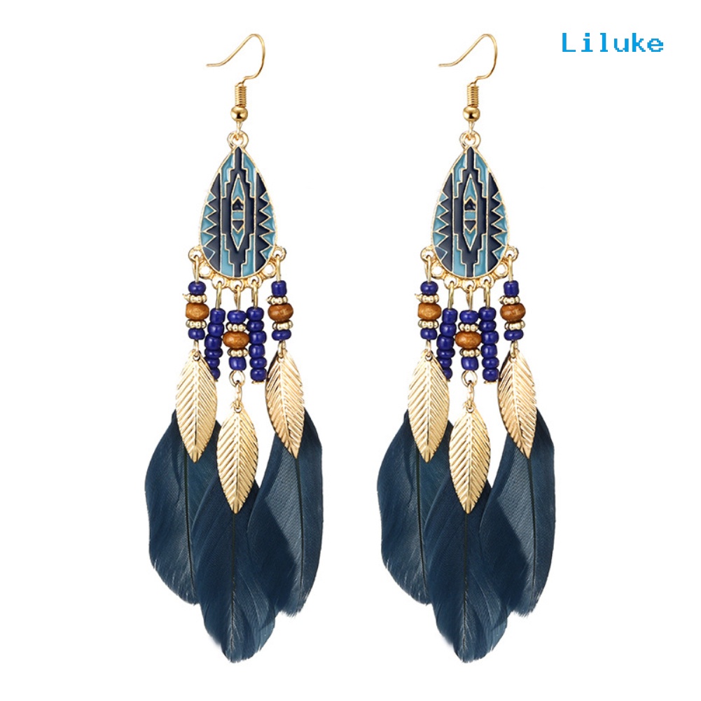 Đôi Khuyên Tai DàI PhốI Lông Vũ ThờI Trang Cho Nữ