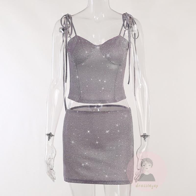 Set Áo Hai Dây Và Chân Váy Chữ A Phong Cách Mùa Hè Thời Trang Cho Nữ