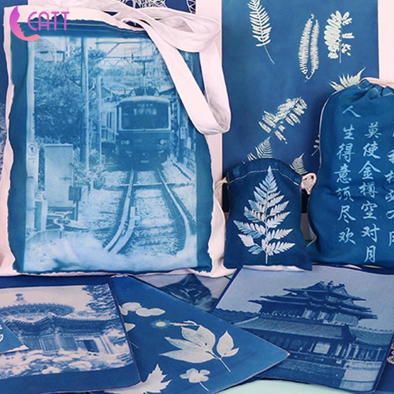 Bộ 20 Giấy Loại Cyanotype Dùng Làm Đồ Thủ Công Nghệ Thuật DIY
