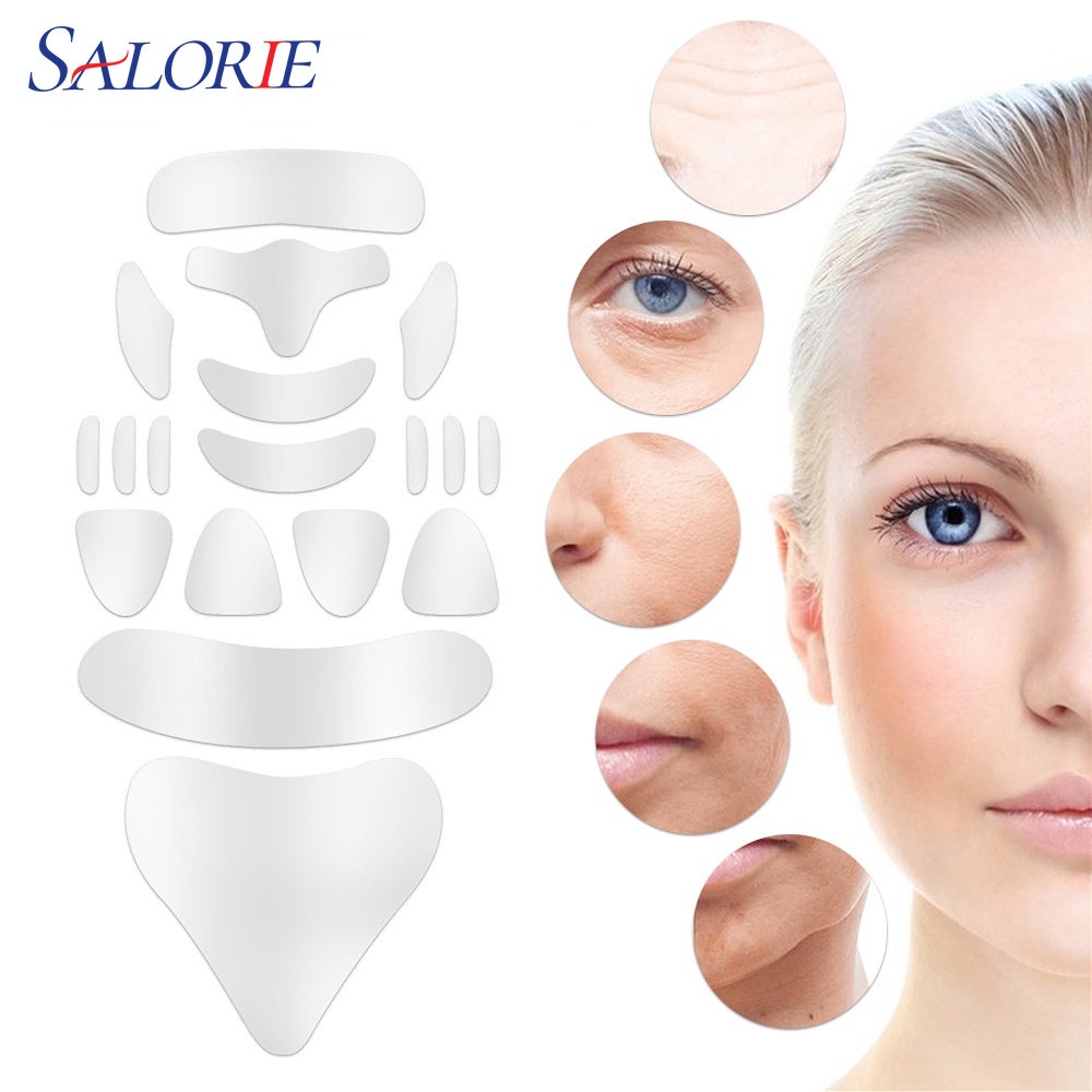 Bộ 16 Miếng Dán Silicone Chống Nếp Nhăn Có Thể Tái Sử Dụng Cho Vùng Da Cổ / Trán / Mắt
