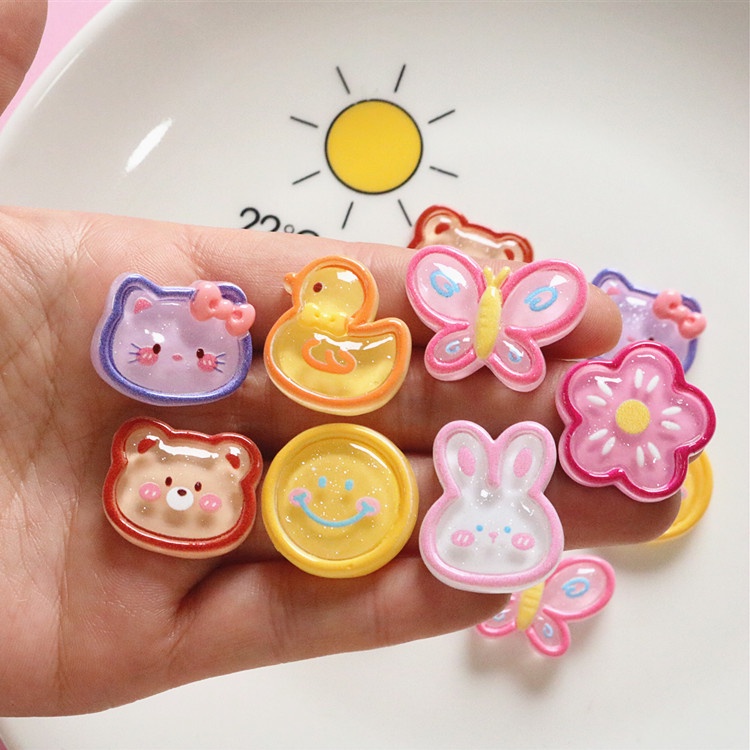 Ghim Cài Giày Hình Hoa Bướm Vịt Mèo Jibitz Croc Biểu Tượng Cảm Xúc Hoạt Hình Cho Nữ