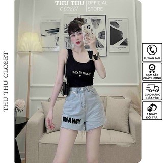 Áo ba lỗ chữ 2 màu trắng, đen siêu xinh