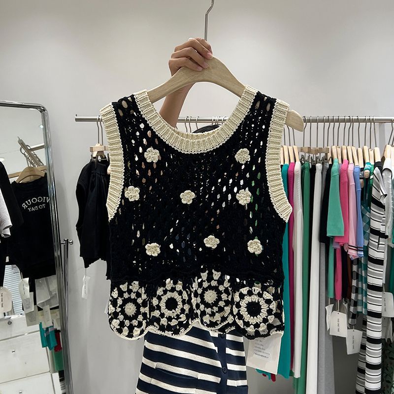 Áo Dệt Kim Sát Nách Thêu Hoa Hồng Thời Trang Mùa Hè 2022 Cho Nữ