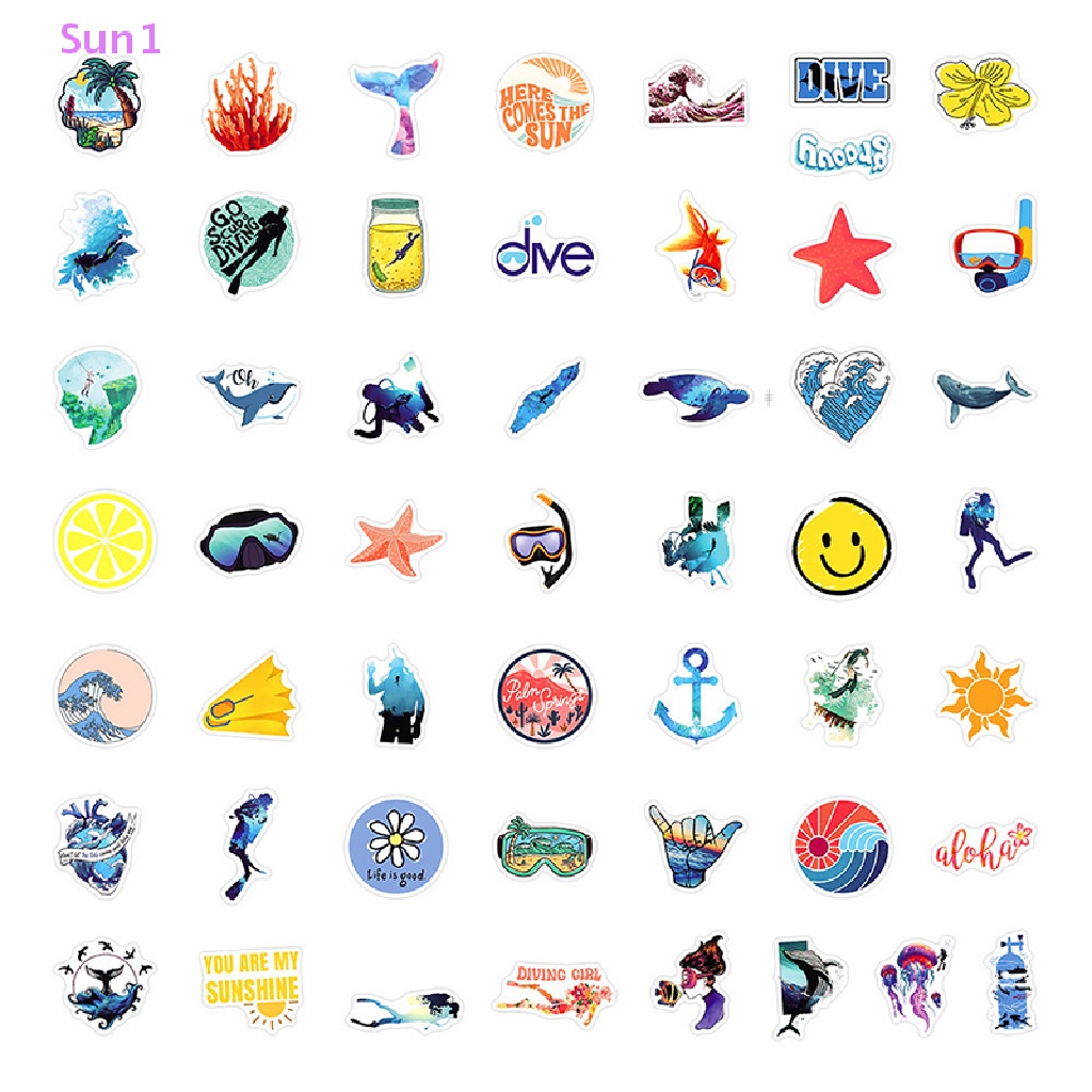 Bộ 50 Miếng Dán Chống Nước Dùng Cho Ván Trượt / Điện Thoại