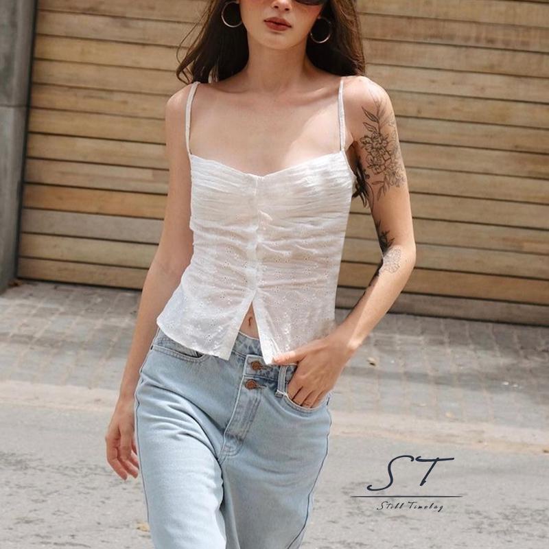 Áo Hai Dây Mỏng Họa Tiết Hoa Thời Trang CY03 Cho Nữ