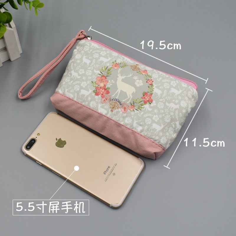 Ví Dài Nhiều Ngăn Bằng Vải Canvas Có Khóa Kéo Dành Cho Nữ