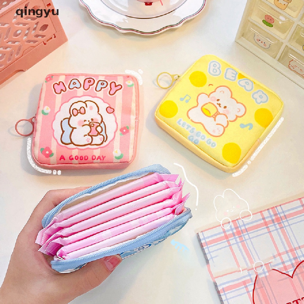 Qingyu Túi Đựng Khăn Giấy Vệ Sinh Mỹ Phẩm Son Môi Cầm Tay Dễ Thương Dành Cho Bạn Nữ PLI