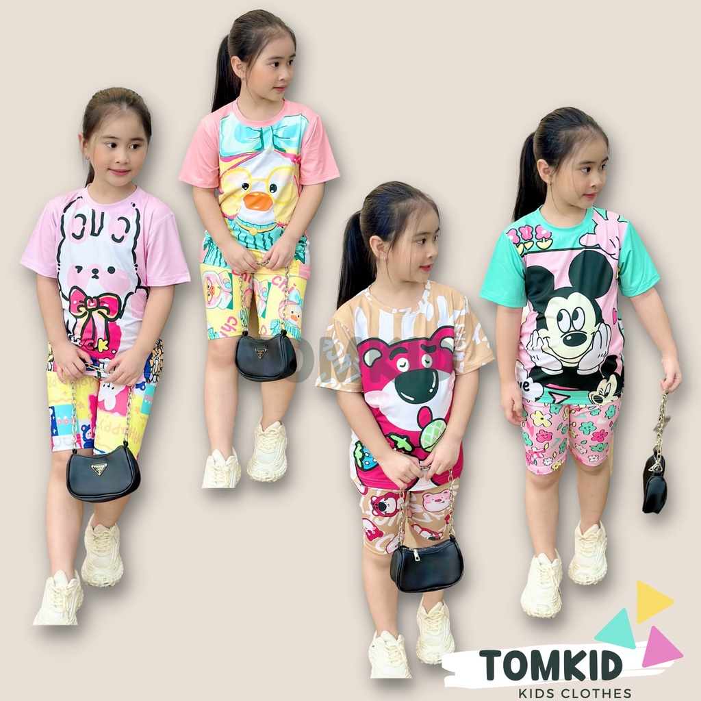 Đồ bộ cho bé gái set đồ bé gái chất thun lạnh chính phẩm loại 1 dày dặn sành điệu không nhão vải 10-40kg Tomkids