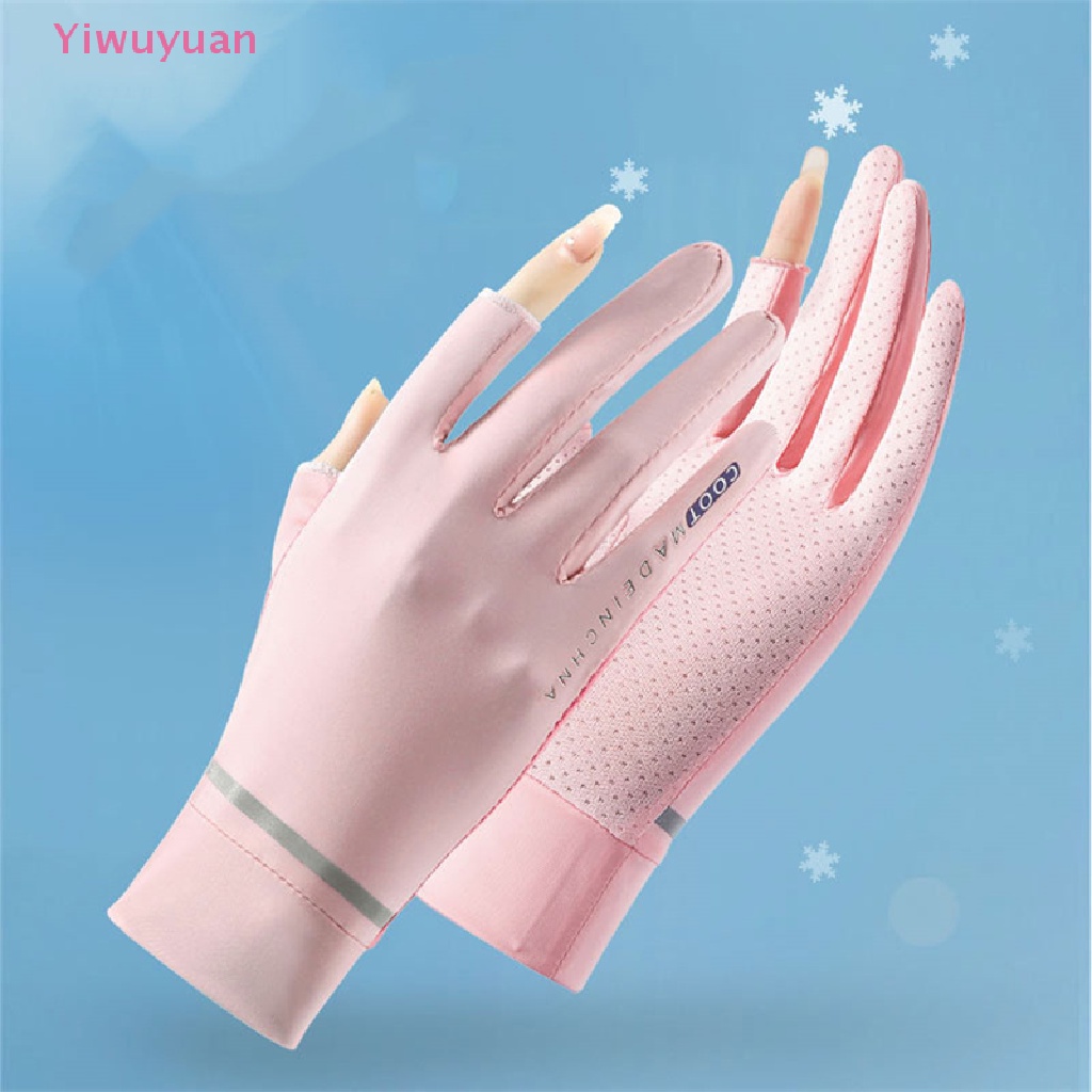 Găng Tay Lái Xe Bằng Lụa Lạnh Phối Lưới Mỏng Thoáng Khí Thời Trang Mùa Hè Cho Nữ Mới