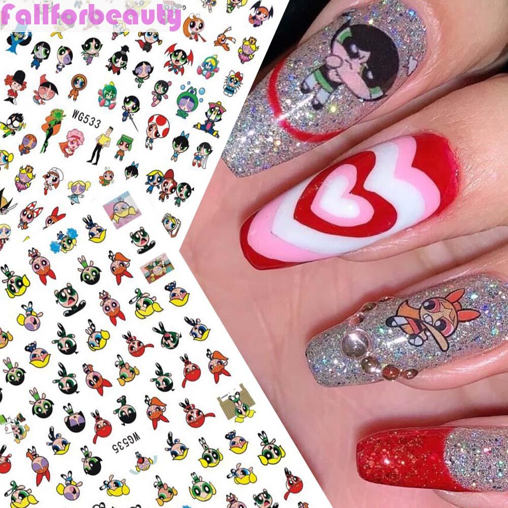 (Hàng Mới Về) Miếng Dán Trang Trí Móng Nghệ Thuật Diy Hình Chữ Cái / Trái Tim / Cô Gái Dễ Thương