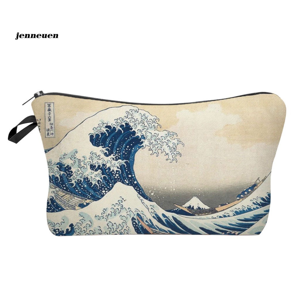 Túi Đựng Mỹ Phẩm Đa Năng Hình Vuông In Họa Tiết Đại Dương 3D Xinh Xắn