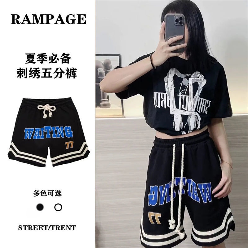 Quần Short Hip Hop Ngắn Dáng Rộng Thêu Họa Tiết Đơn Giản Thoải Mái Phong Cách Hip Hop Mỹ Mùa Hè Mới Cho Nữ
