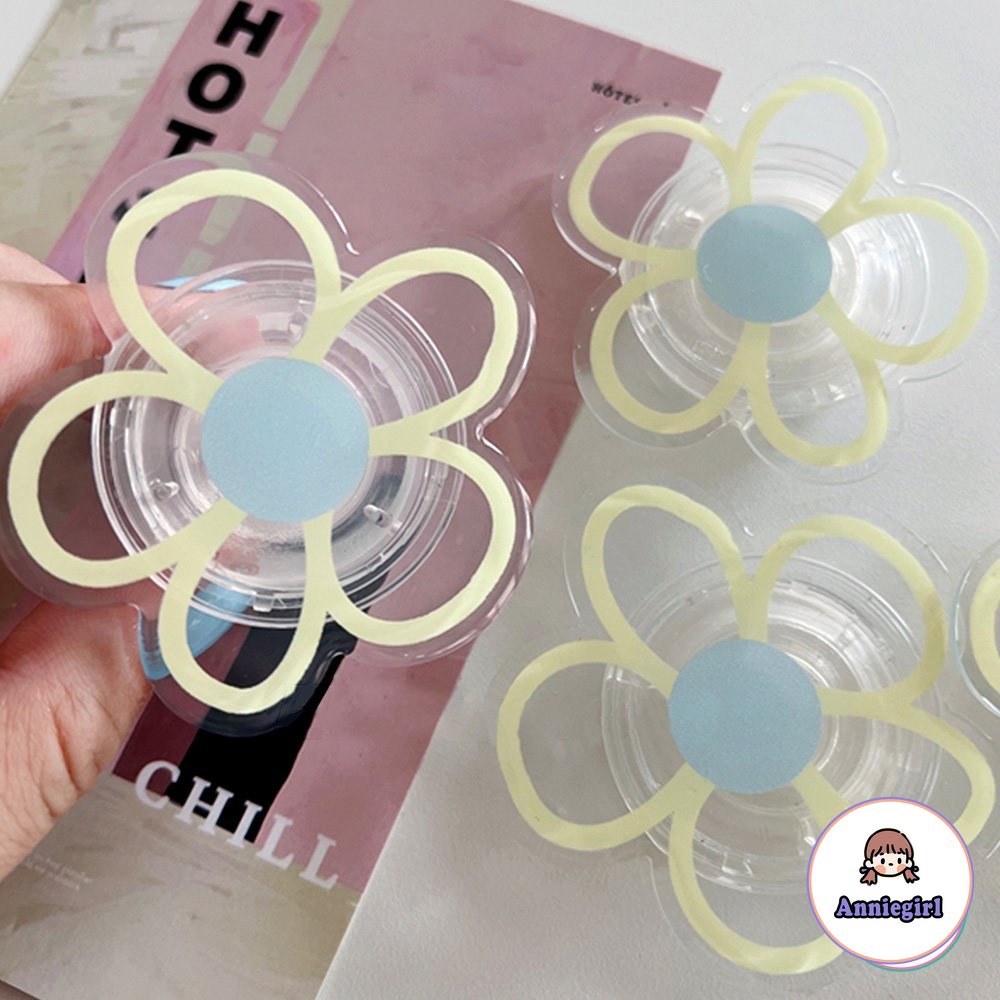 Giá Đỡ Điện Thoại / Máy Tính Bảng Hình Hoa Màu Xanh Da Trời Bằng Kính Cường Lực