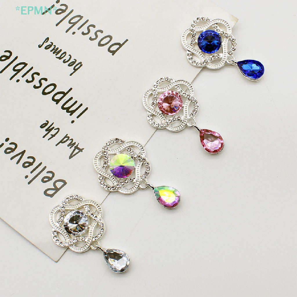 Cài Áo Hình Bông Hoa Bằng Hợp Kim Có Đính Đá Lấp Lánh 28 * 45mm DIY Mới