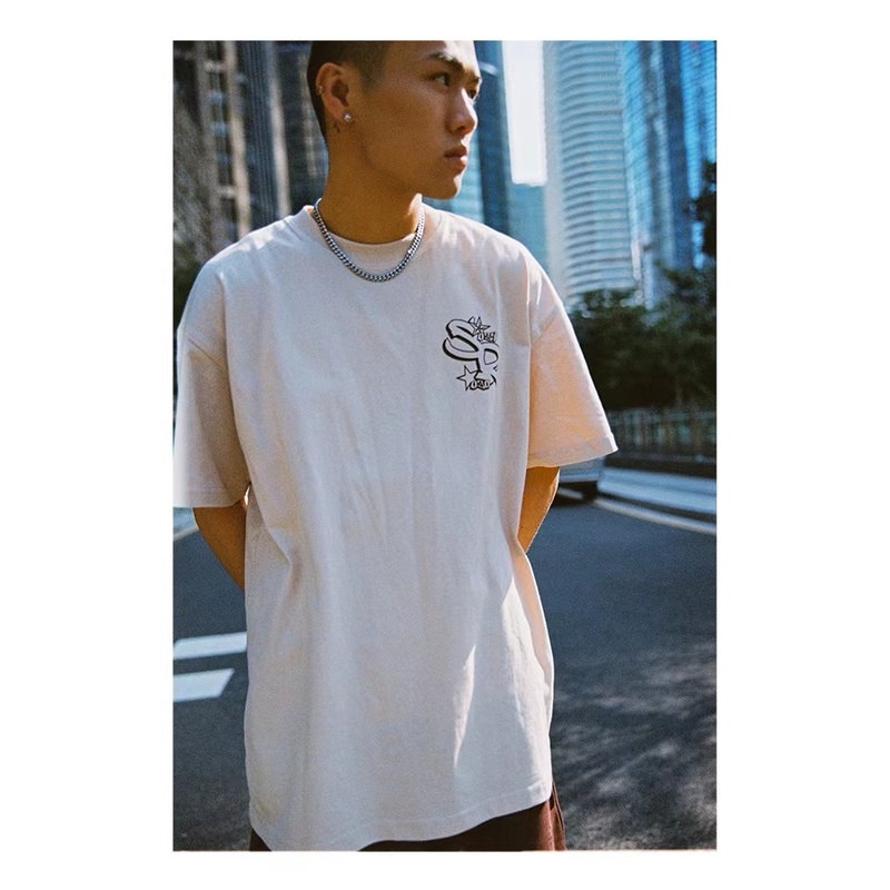 Áo Thun Tay Ngắn Cổ Tròn In Chữ STA X Rm-8-SR series Guochao Đơn Giản Thời Trang Xuân Hè Cho Nam Và Nữ