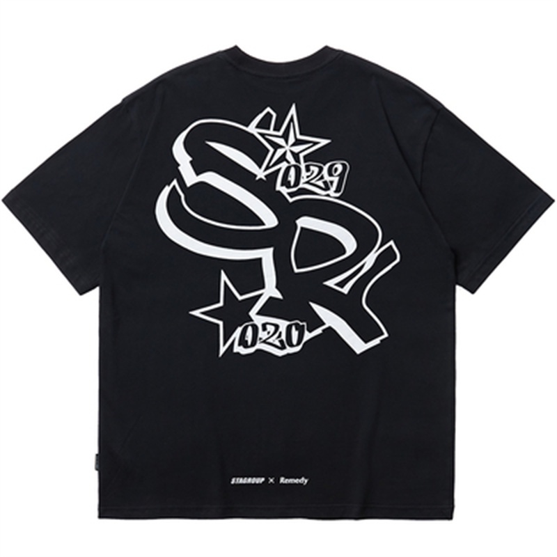 Áo Thun Tay Ngắn Cổ Tròn In Chữ STA X Rm-8-SR series Guochao Đơn Giản Thời Trang Xuân Hè Cho Nam Và Nữ