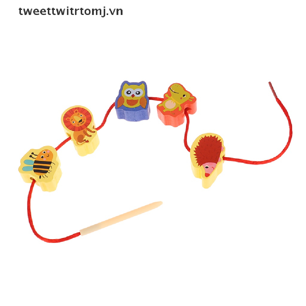 Set 12 / 16 / 23 / 25 Đồ Chơi Xỏ Dây Hạt DIY Hình Động Vật / Trái Cây Dành Cho Trẻ Em