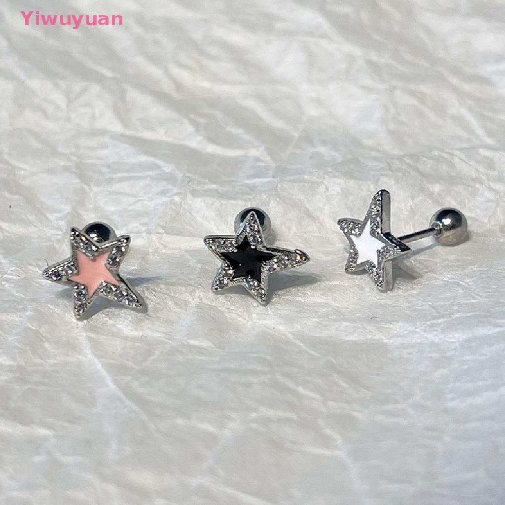 1 Đôi Khuyên Tai Đính Đá Zircon Hình Ngôi Sao Thời Trang Mới