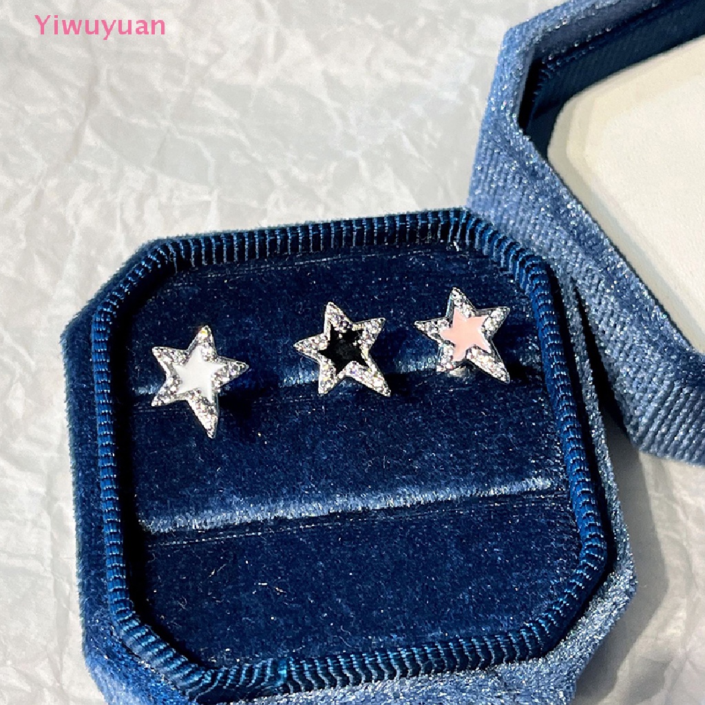 1 Đôi Khuyên Tai Đính Đá Zircon Hình Ngôi Sao Thời Trang Mới