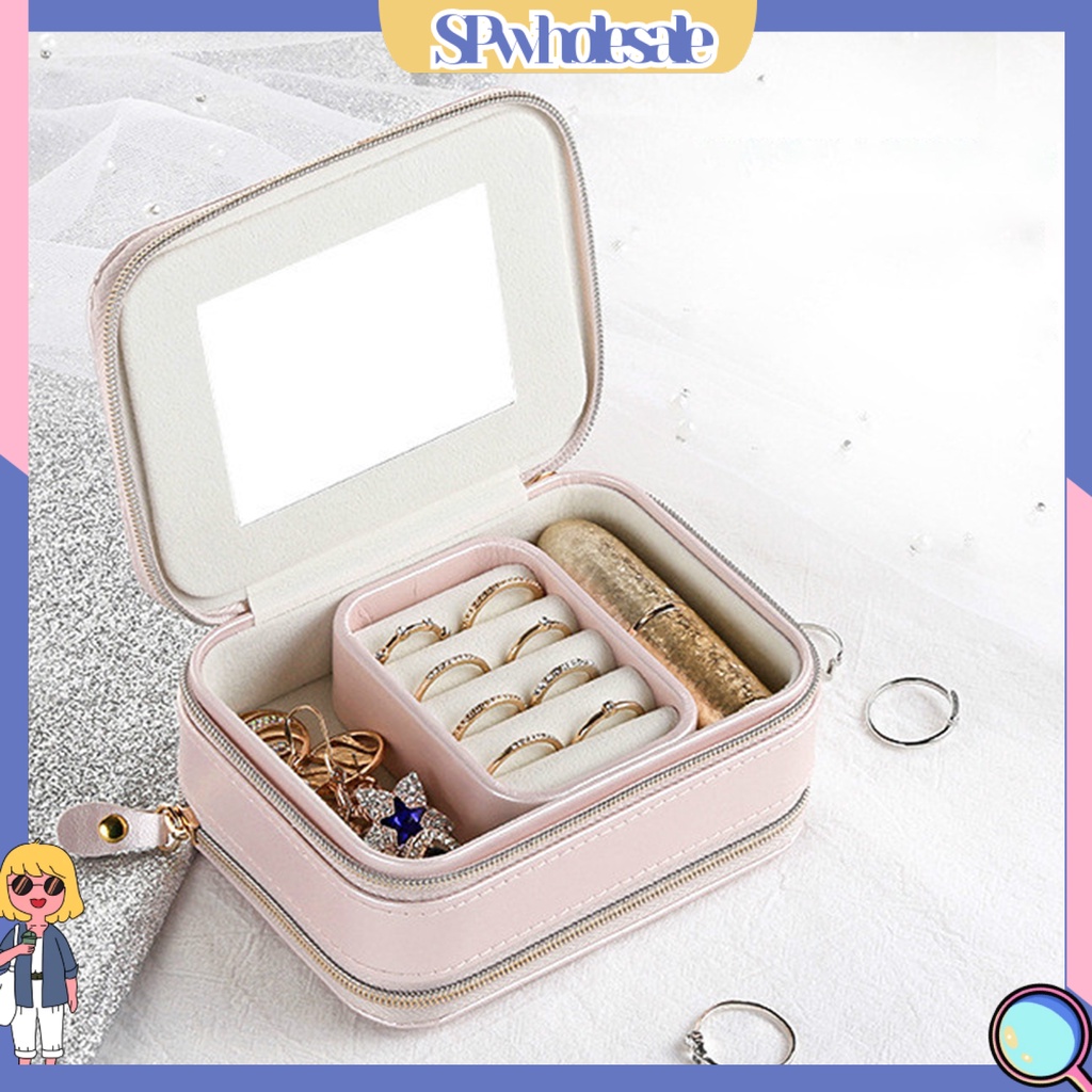 <SPwholesale> Hộp Đựng Trang Sức Bằng Da Giả Mini Thoải Mái