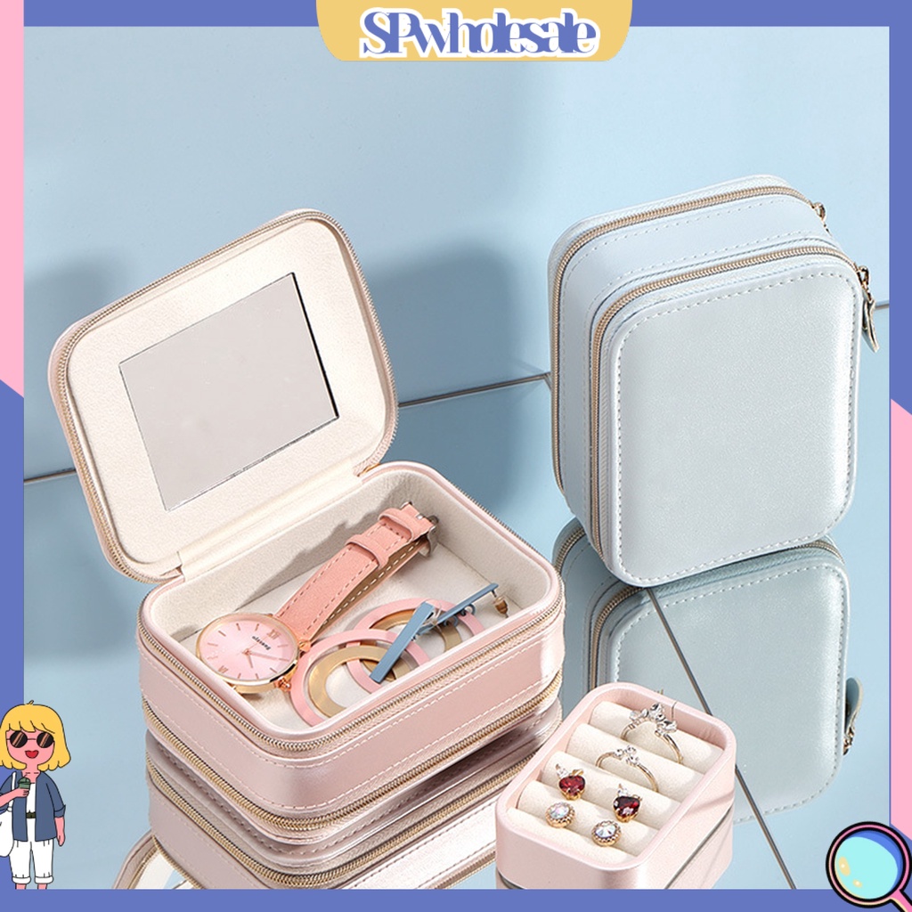 <SPwholesale> Hộp Đựng Trang Sức Bằng Da Giả Mini Thoải Mái