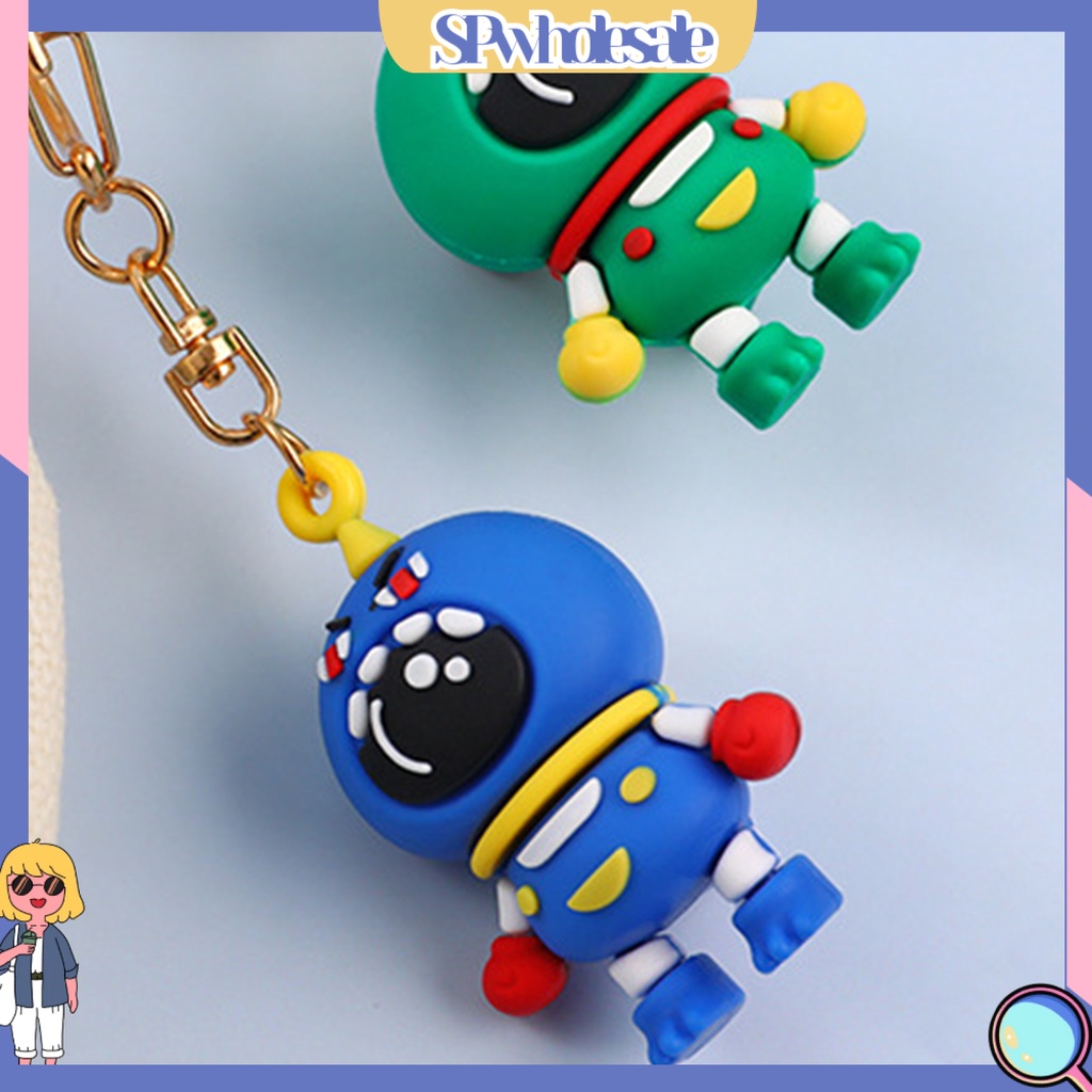 <SPwholesale> Móc Khóa Silicon Hình Phi Hành Gia Khủng Long 3D Hoạt Hình Dễ Thương