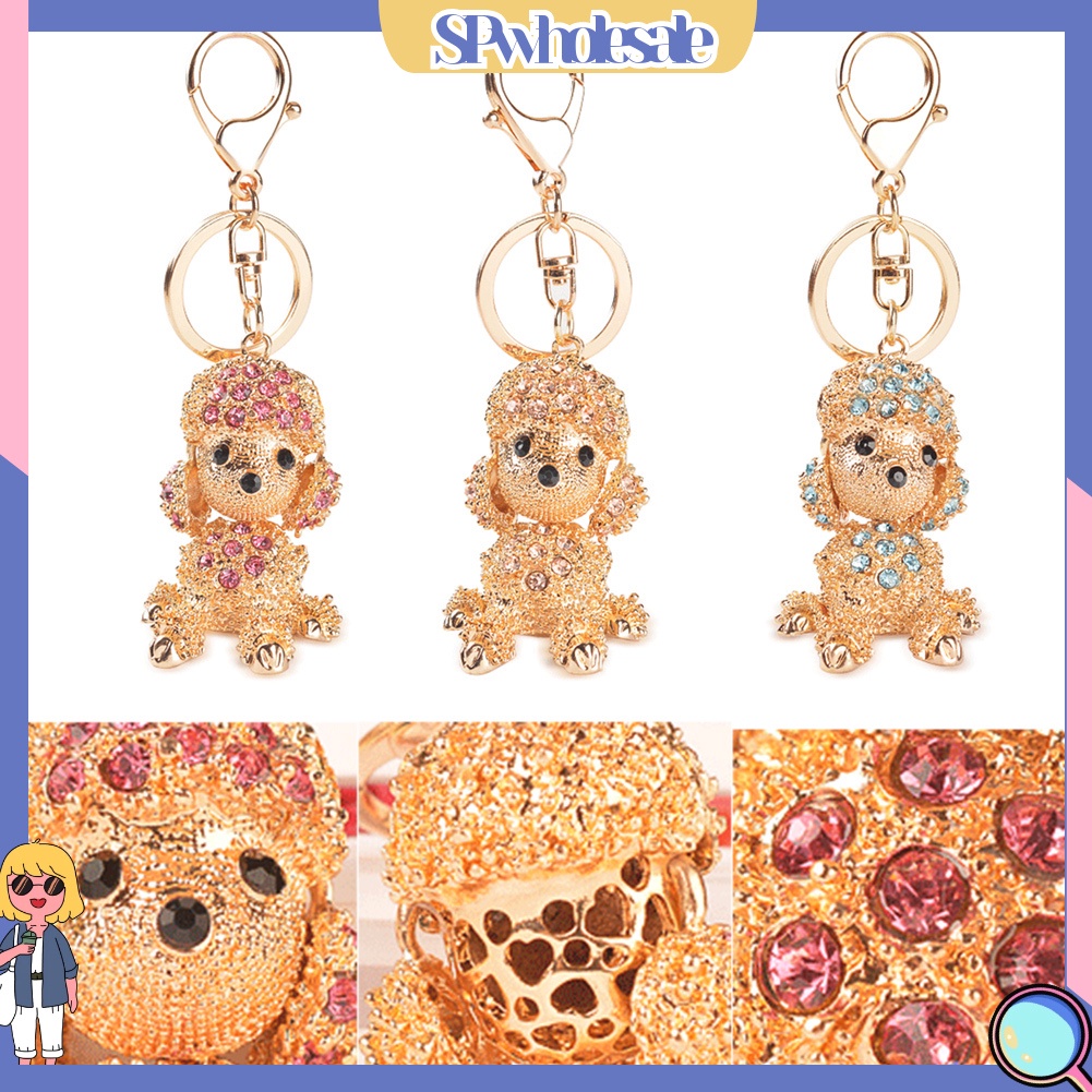 <SPwholesale> Móc Khóa Hình Cún Poodle Đính Đá Dễ Thương