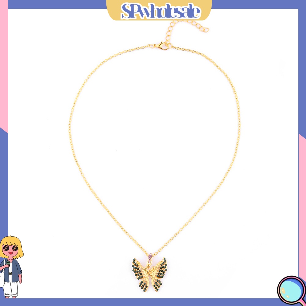 &lt;SPwholesale&gt; Vòng cổ Mặt Hình Bướm Đính Đá Thời Trang Cho Nữ